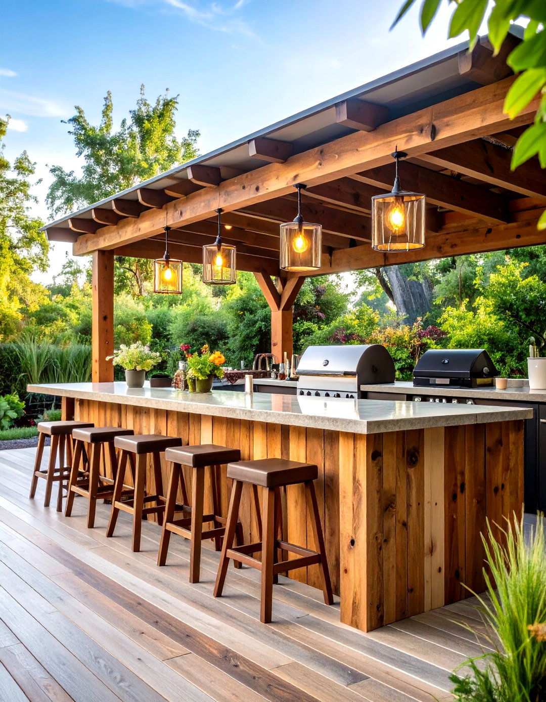 Rustic Outdoor Bar and Grilling Station - 24 Rustic Patio Ideas