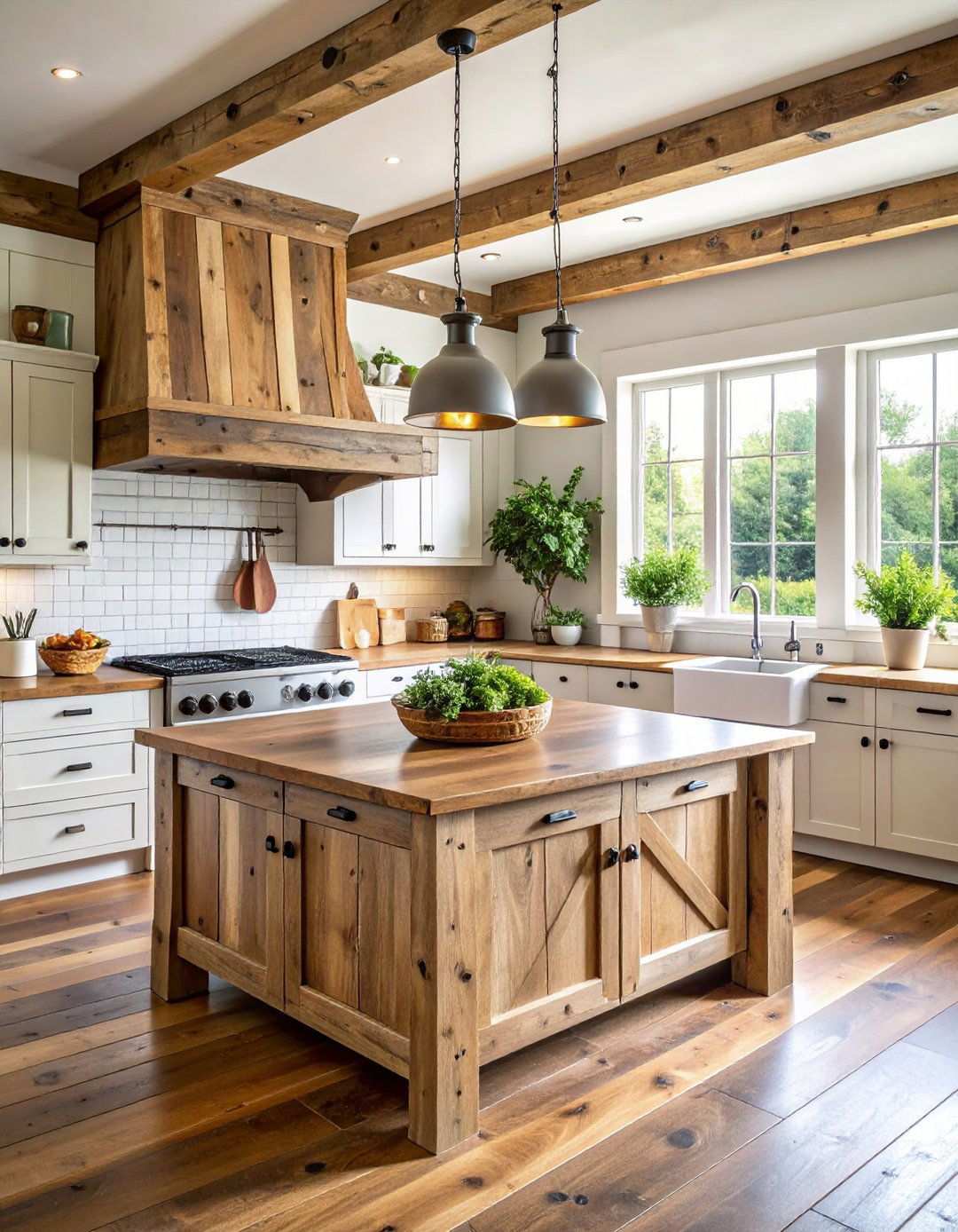 Rustic Reclaimed Wood Hood - 24 Range Hood Ideas