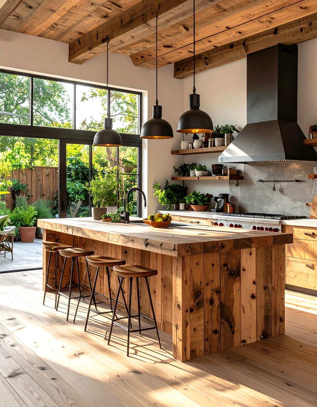 Rustic Reclaimed Wood Island - 24 Outdoor Kitchen Island Ideas