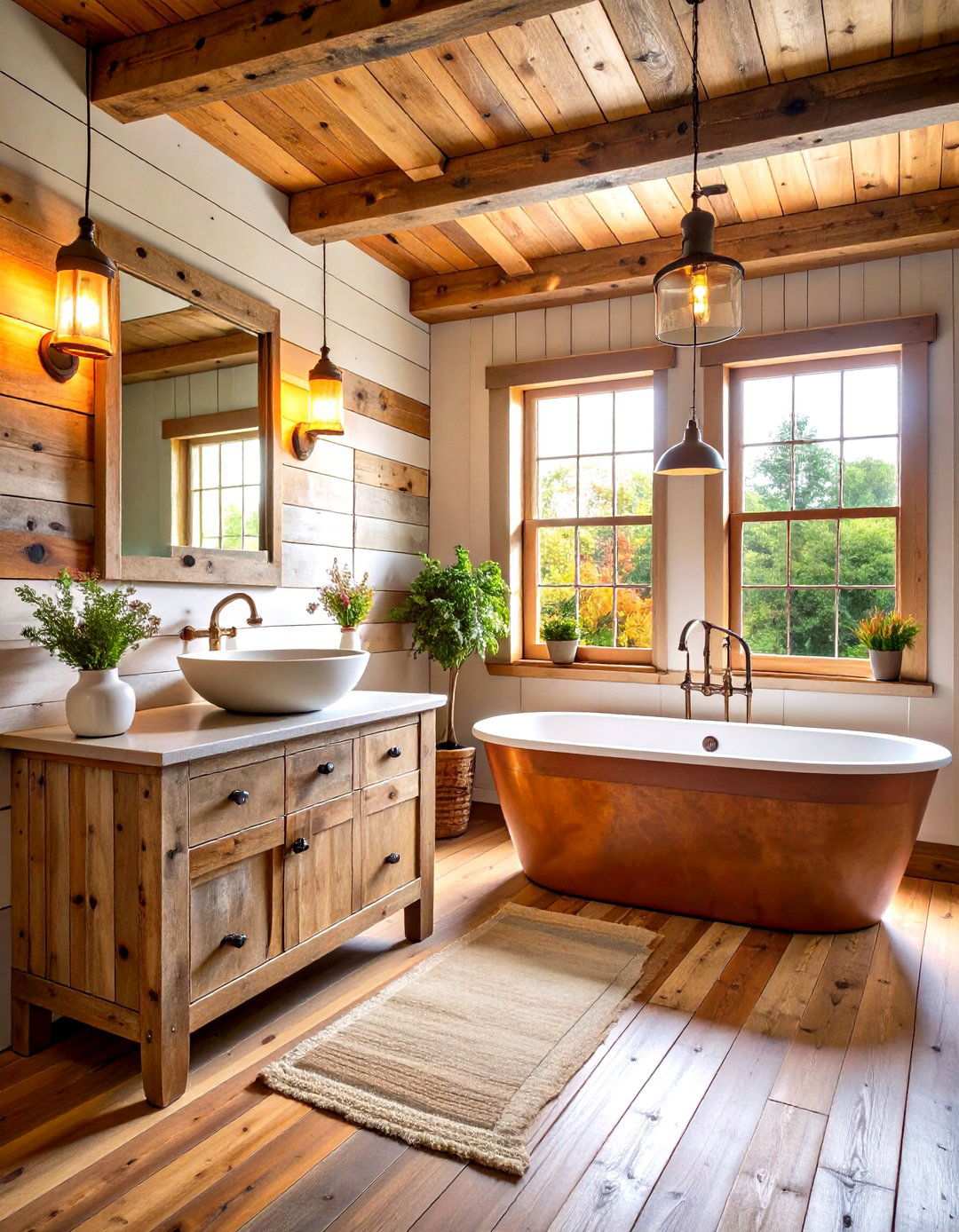 Rustic Reclaimed Wood Shiplap Bathroom Character - 24 shiplap bathroom ideas