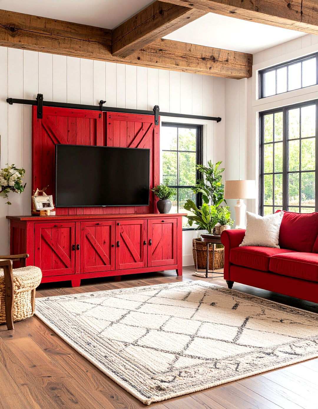 Rustic Red Barn Door Entertainment Centers - 24 Painted Furniture Ideas
