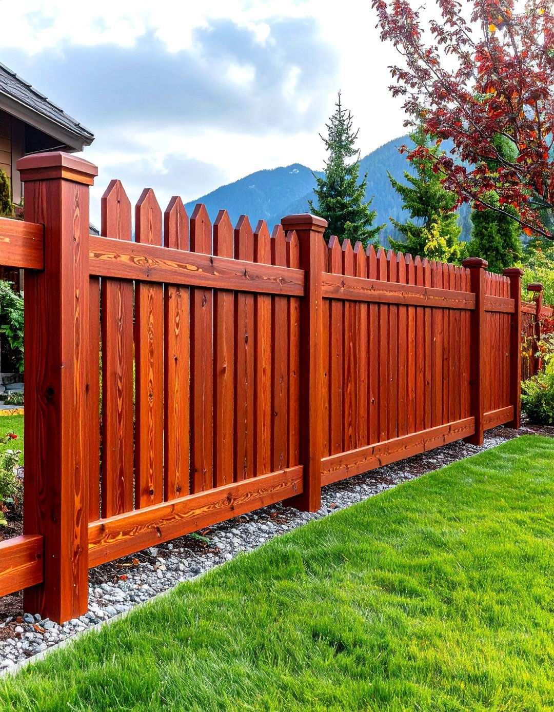 Rustic Redwood Grain Vinyl Fence - 24 Vinyl Fence Colors
