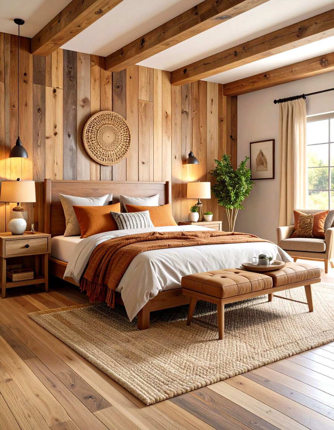 Rustic Rust Bedroom with Reclaimed Wood - 24 Rust Bedroom Ideas