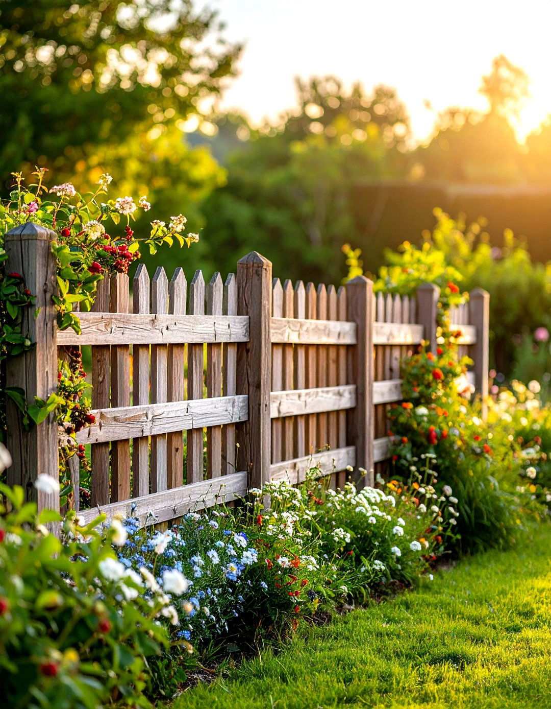Rustic Split Rail Lattice Combo - 24 Lattice Fence Ideas