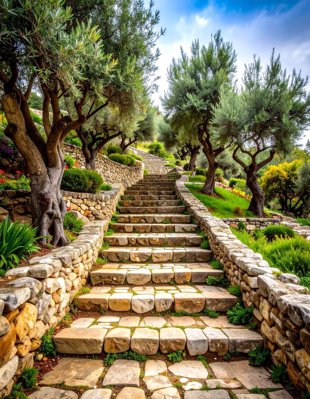 Rustic Stone Terracing - 24 Mediterranean Garden Ideas
