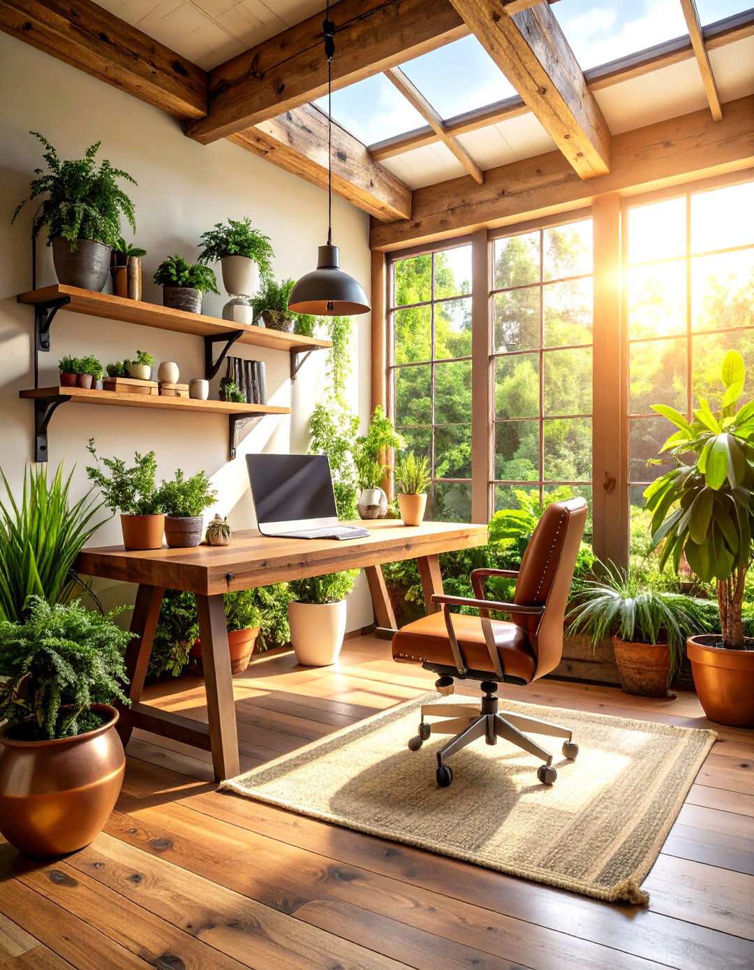 Rustic Sunroom Office Retreat - 24 Sunroom Office Ideas
