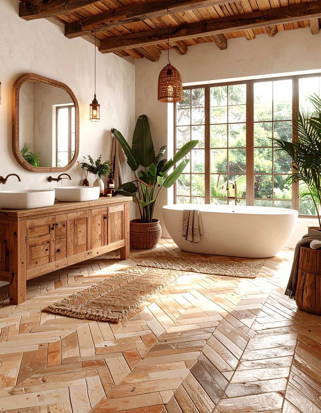 Rustic Tile Pattern Designs - 24 Rustic Bathroom Ideas