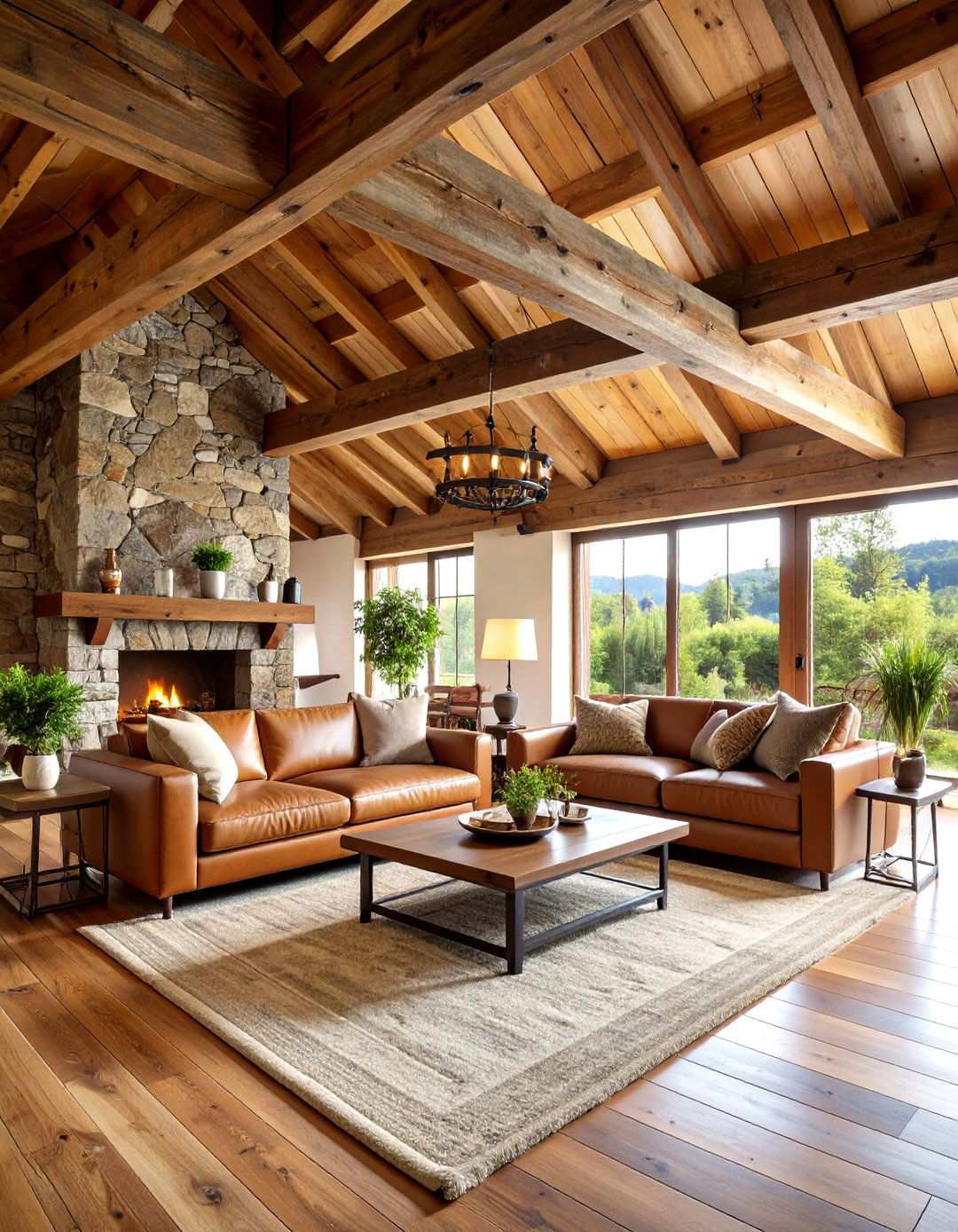 Rustic Vaulted Ceiling with Exposed Wooden Beams - 24 Vaulted Ceiling Ideas