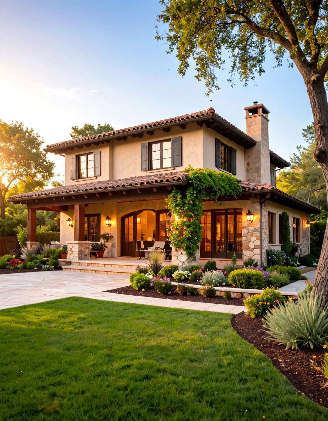 Rustic Villa with Weathered Finishes - 24 Mediterranean House Exterior Ideas