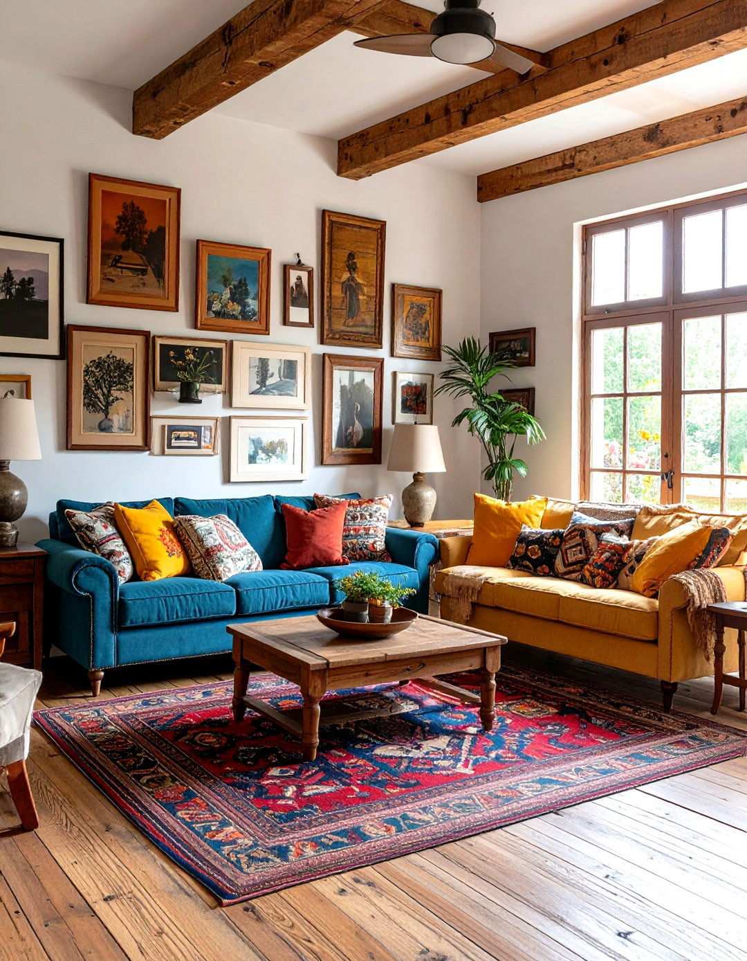Rustic Wall Art and Gallery Displays - 24 Rustic Living Room Ideas