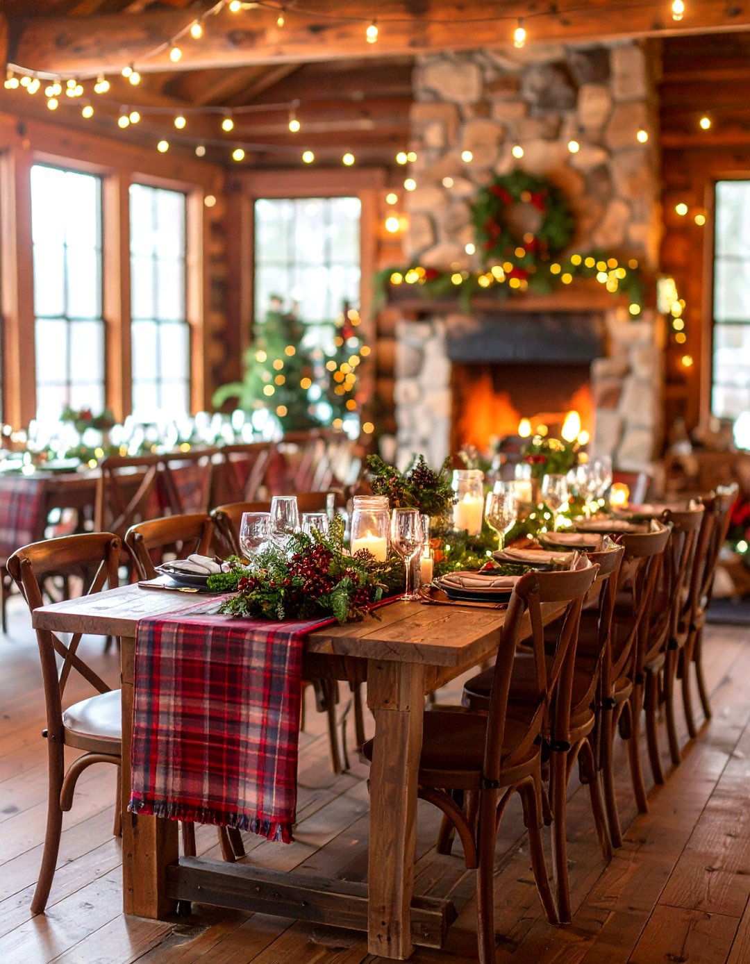 Rustic Winter Lodge Wedding with Pine and Plaid Accents - 24 Winter Wedding Ideas