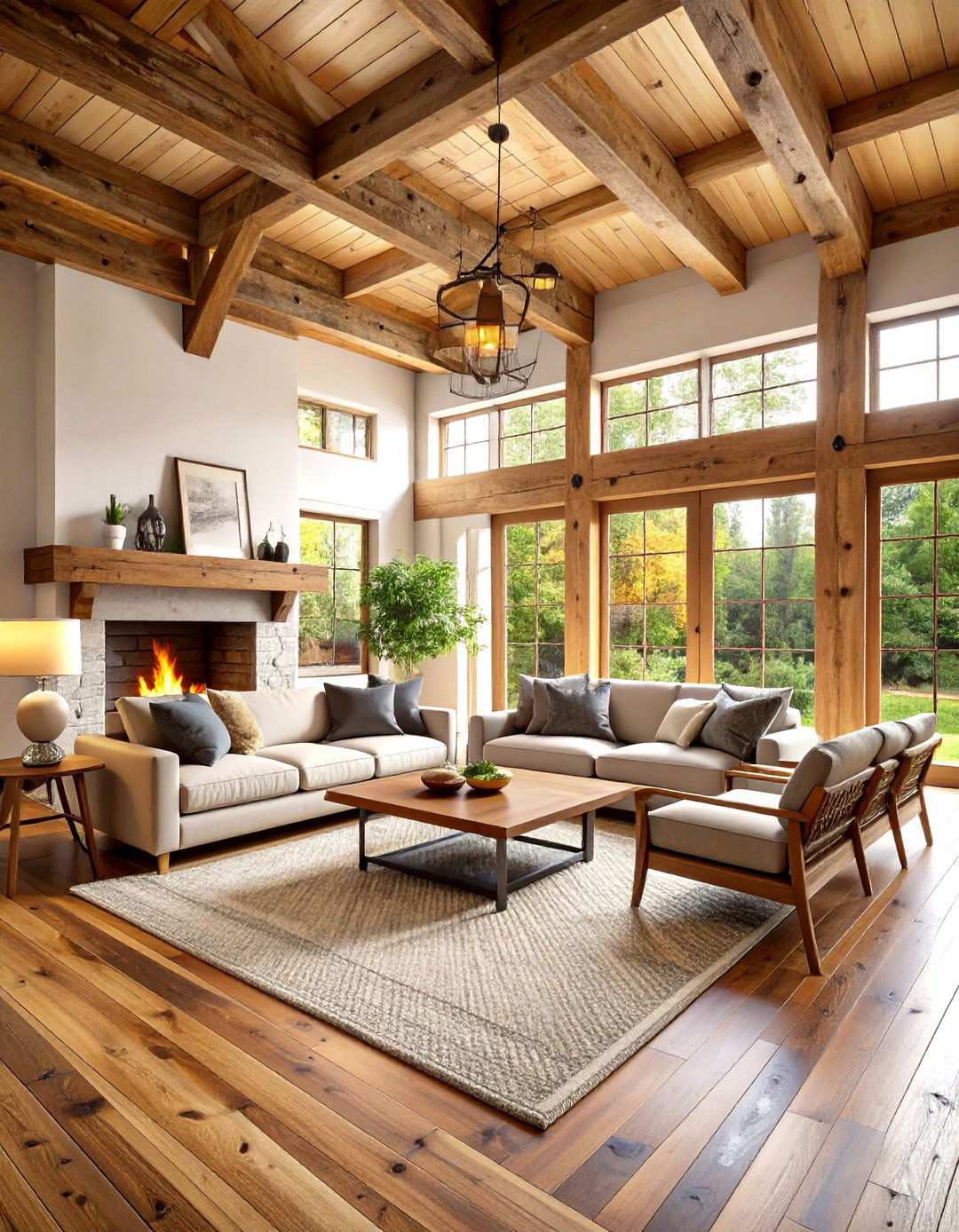 Rustic Wood Beam Living Room - 24 Southwestern Living Room Ideas