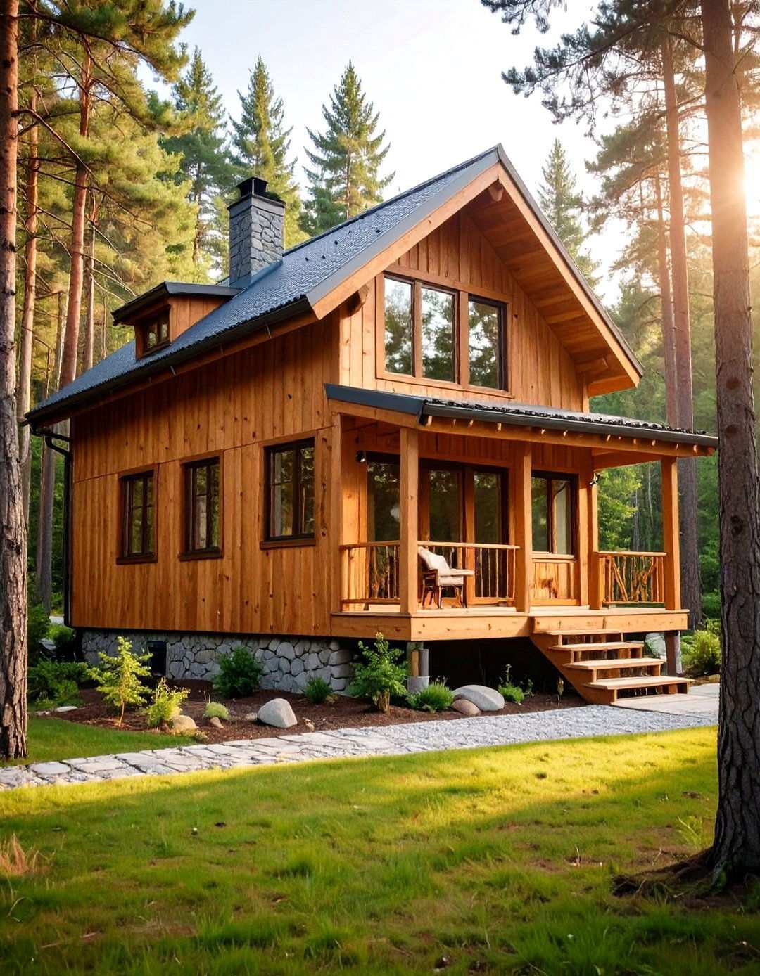 Rustic Wood Cladding Features - 24 modern cottage house exterior ideas