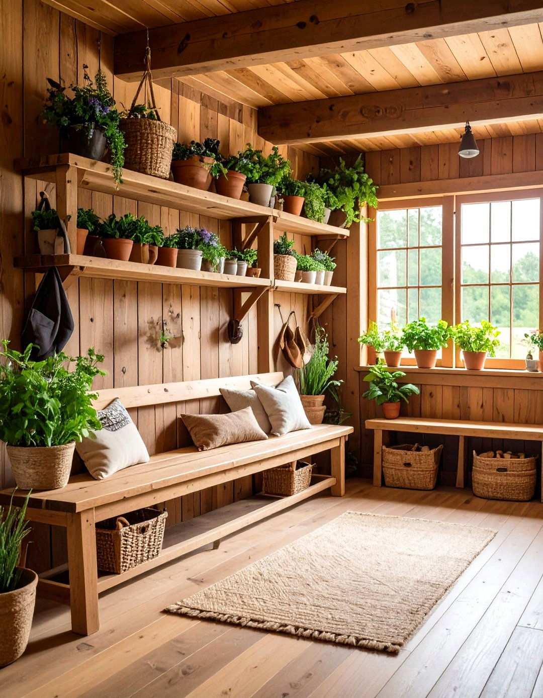 Rustic Wood Element Integration - 24 Small Mudroom Ideas