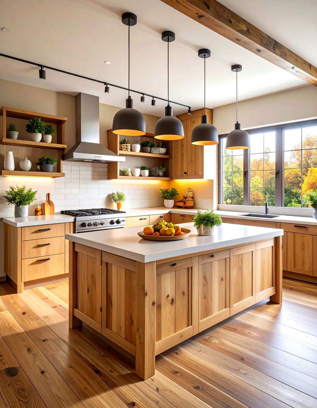 Rustic Wood Island Kitchen - 24 Mediterranean Kitchen Ideas