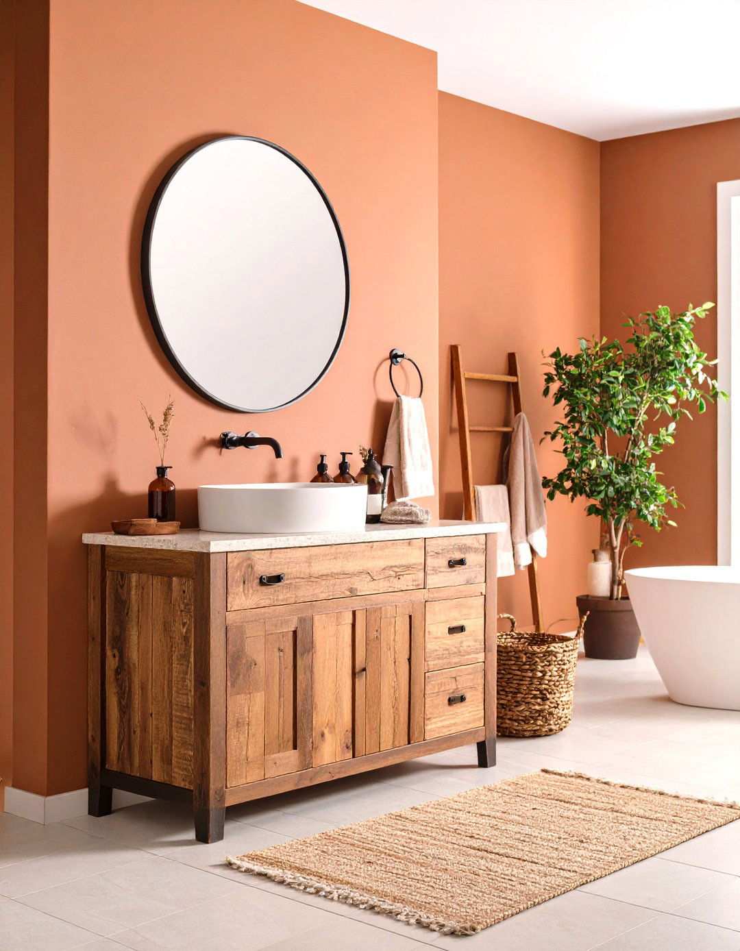 Rustic Wood Vanity Bathroom - 24 Tuscan Bathroom Ideas