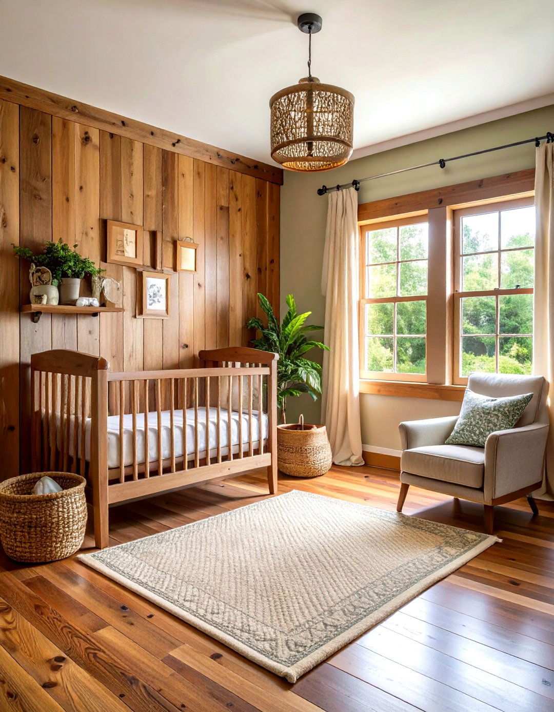 Rustic Wood Wainscoting with Farmhouse Details - 24 Wainscoting Nursery Ideas