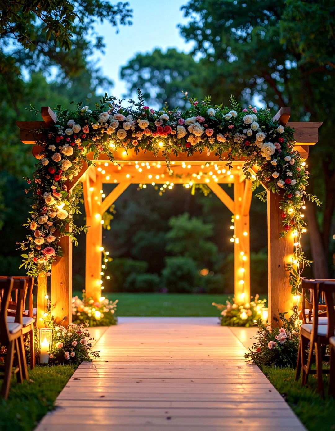 Rustic Wooden Arch Backdrops - 24 Wedding Backdrop Ideas
