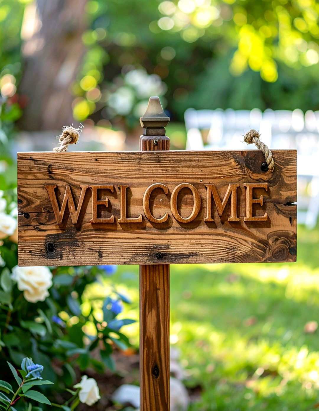 Rustic Wooden Welcome Signage - 24 Wedding Sign Ideas