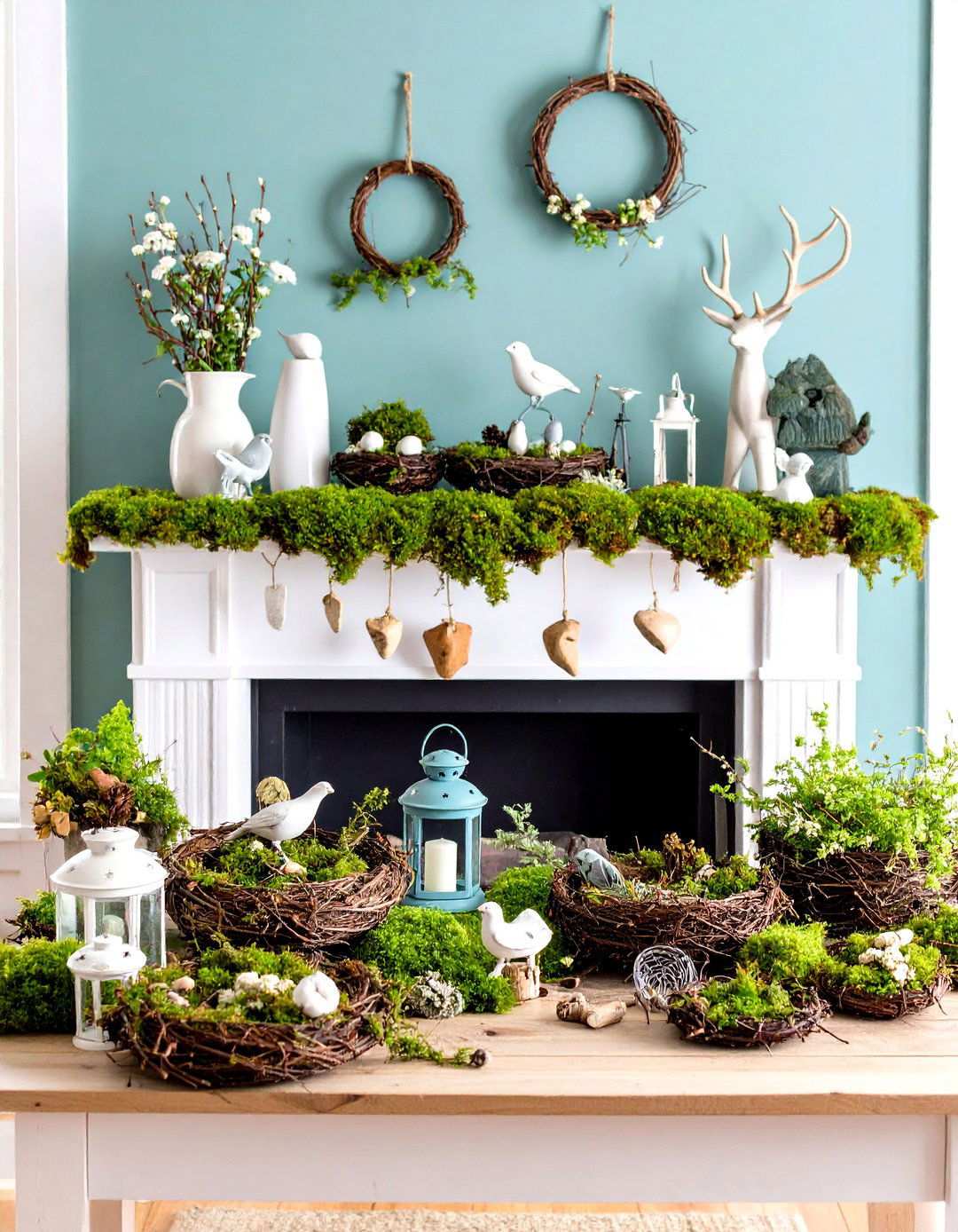 Rustic Woodland Wonder - 24 Spring Mantel Decor Ideas