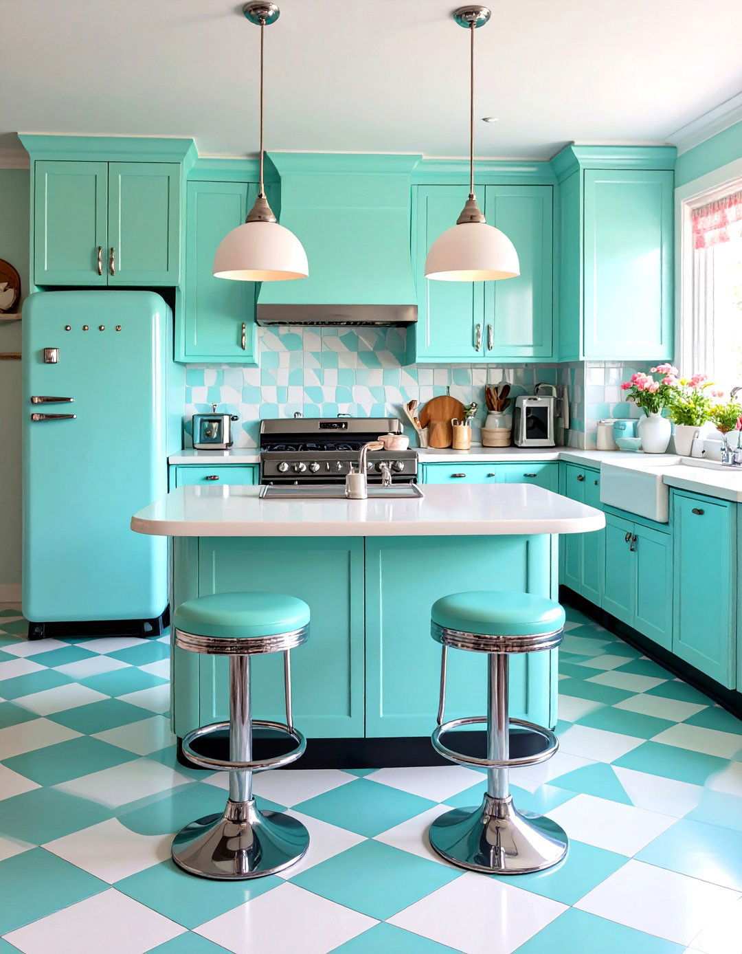 s Pastel Diner Kitchen - 24 Retro Kitchen Ideas