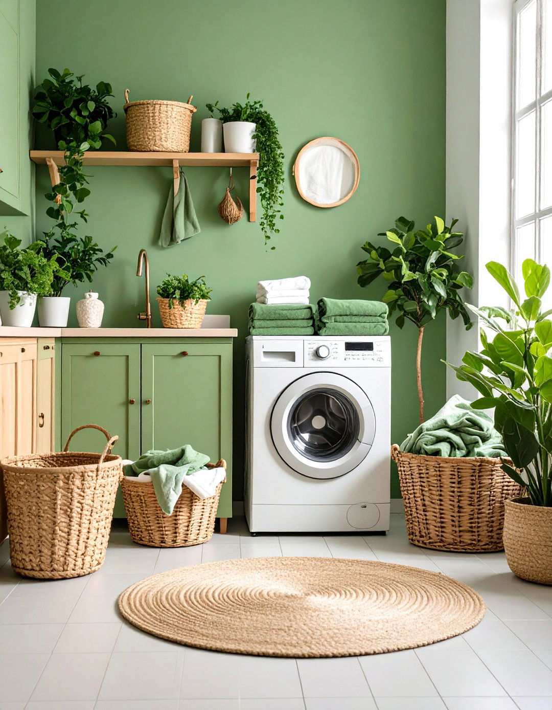 Sage Green Accessory and Decor Coordination - 24 Sage Green Laundry Room Ideas
