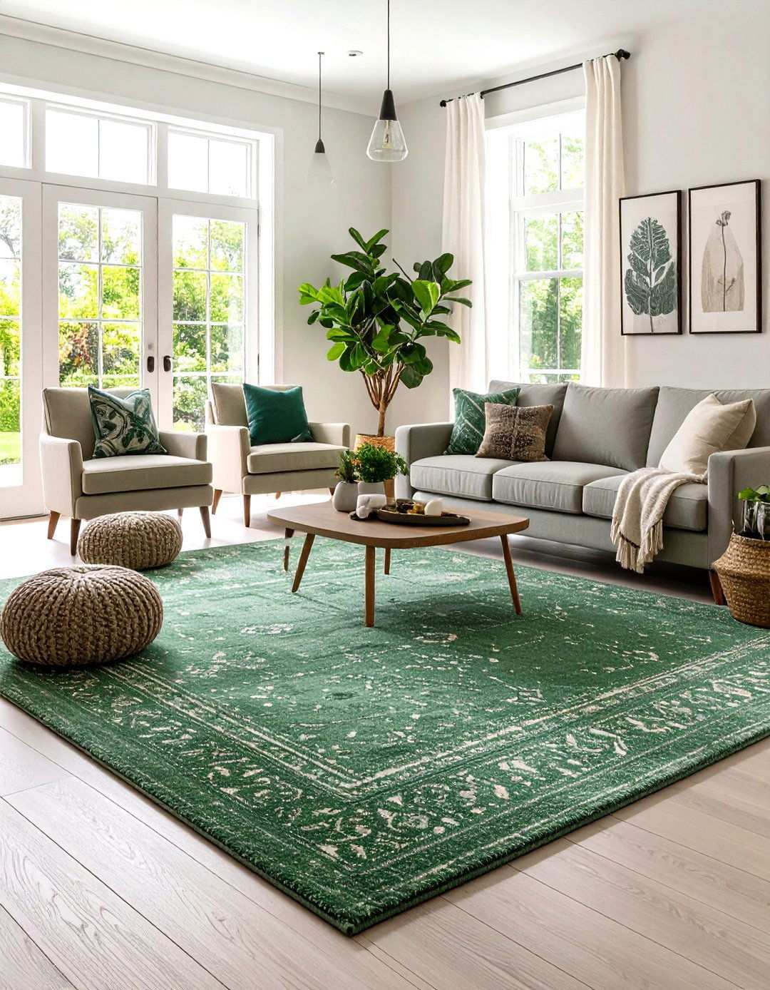 Sage Green Area Rugs for Grounding Spaces - 24 Sage Green Decor Ideas