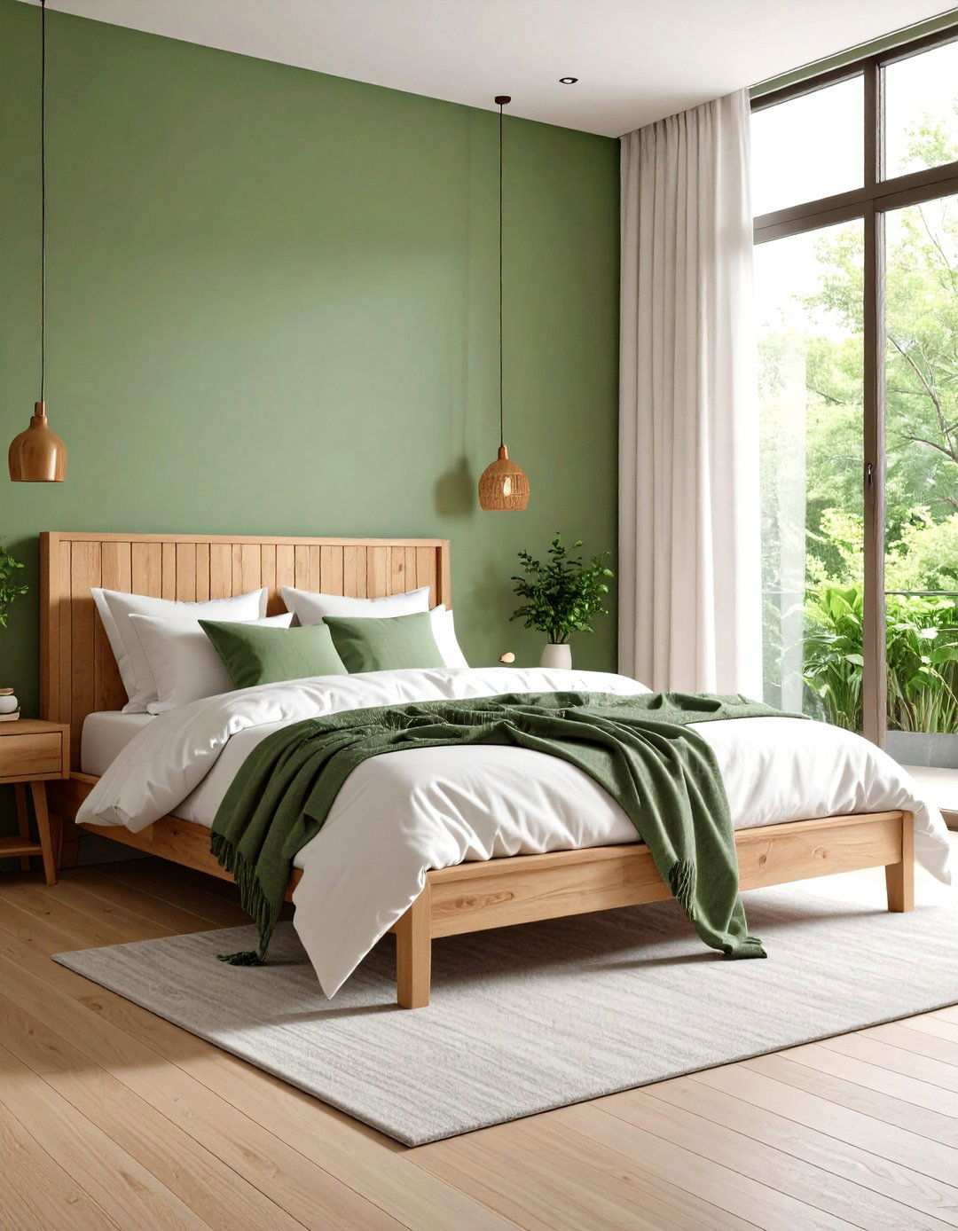 Sage Green Bedroom Walls with Linen Textures - 24 Sage Green Decor Ideas