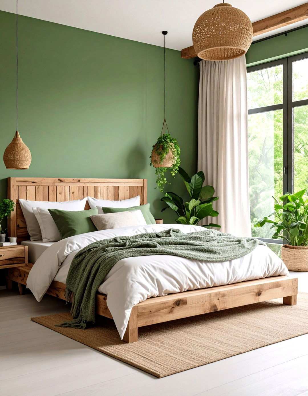 Sage Green Biophilic Haven - 24 Primary Bedroom Ideas
