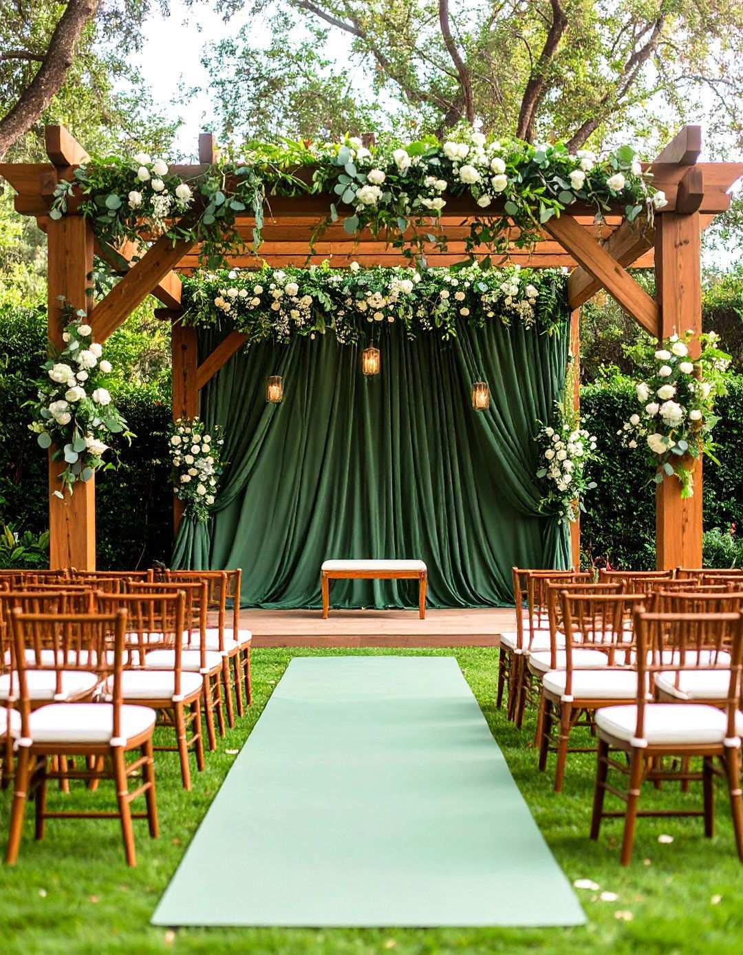 Sage Green Ceremony Backdrop and Altar Decor - 24 Sage Green Wedding Ideas