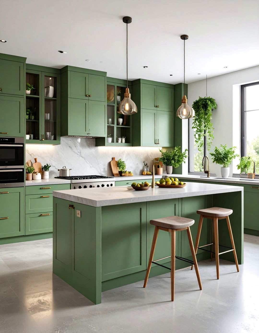 Sage Green Concrete Countertops - 24 Sage Green Kitchen Ideas