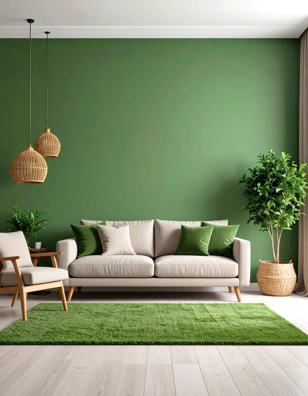 Sage Green Grasscloth Wallpaper Feature Walls - 24 Sage Green Decor Ideas