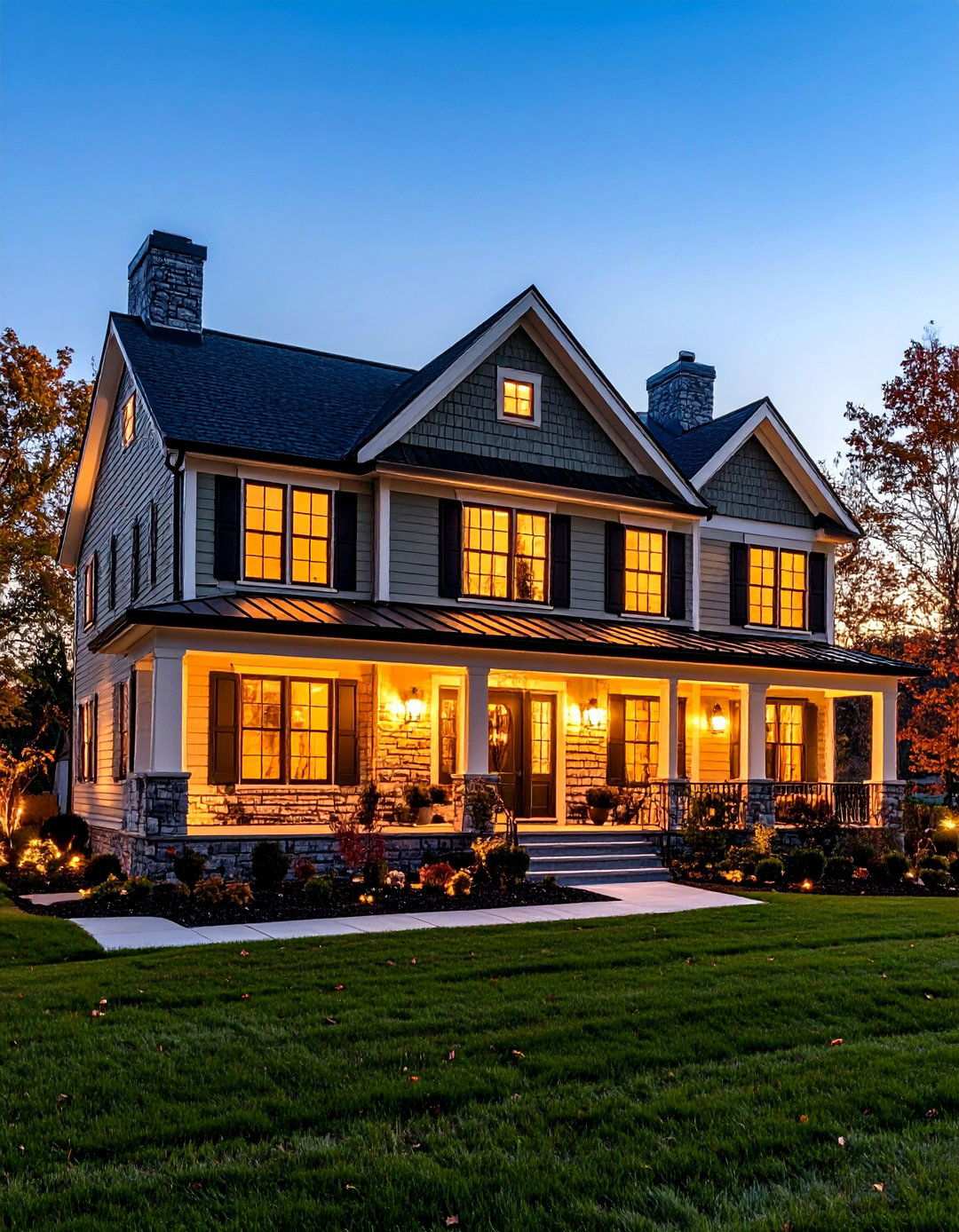 Sage Green House With Black Outdoor Lighting and Fixtures - 24 Sage Green House With Black Trim Ideas