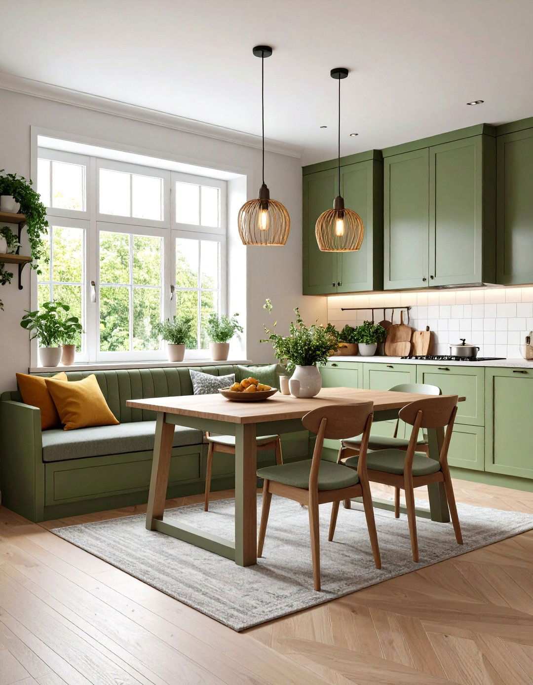 Sage Green Kitchen Banquette Seating - 24 Sage Green Kitchen Ideas