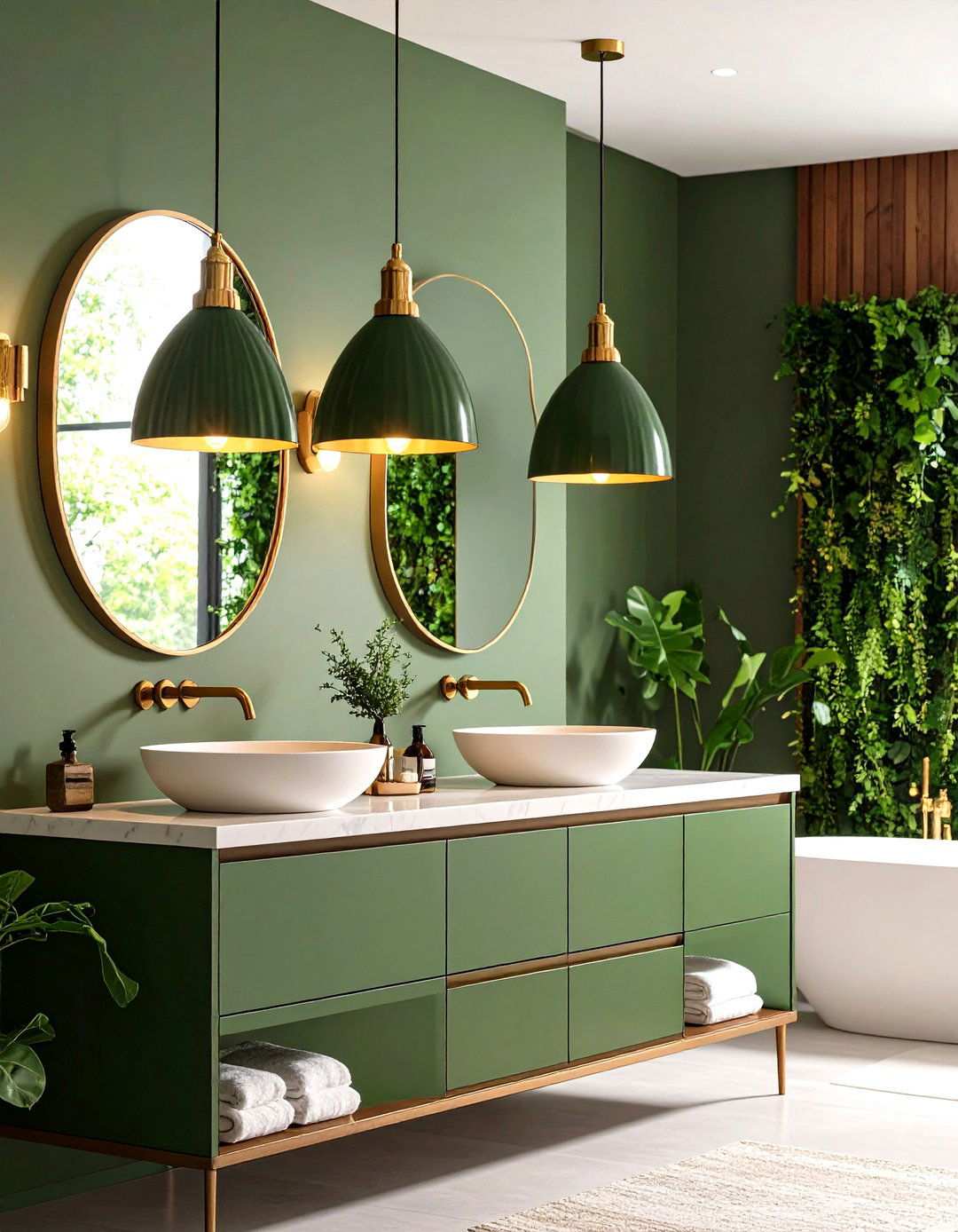 Sage Green Lighting Integration - 24 Sage Green Bathroom Ideas