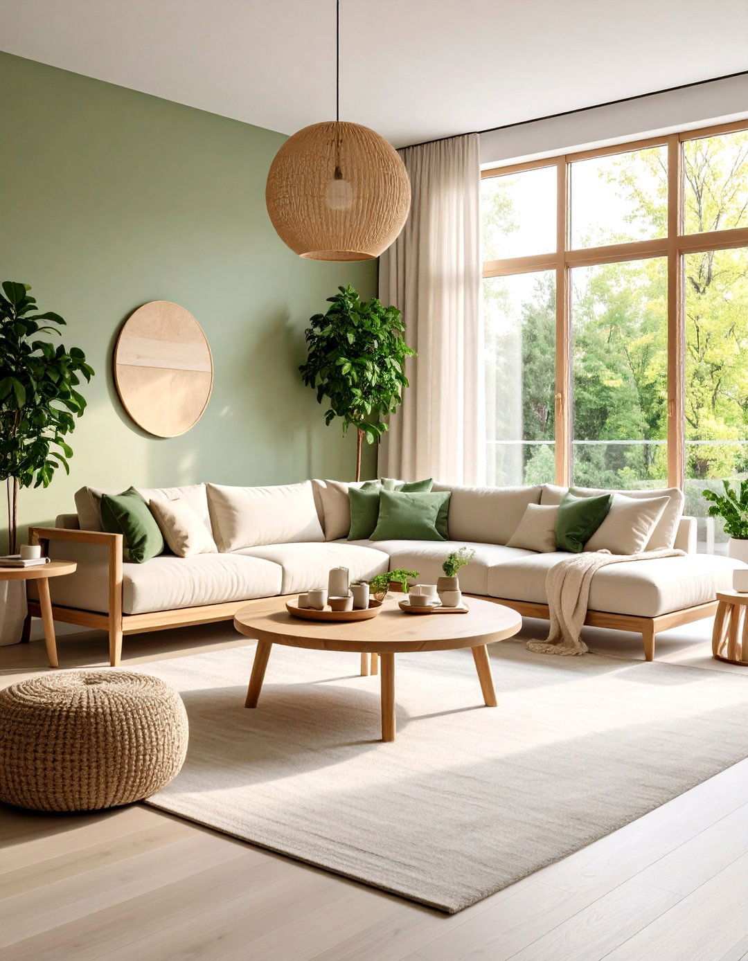 Sage Green Living Room with Cream and Beige Neutrals - 24 Sage Green Living Room Ideas