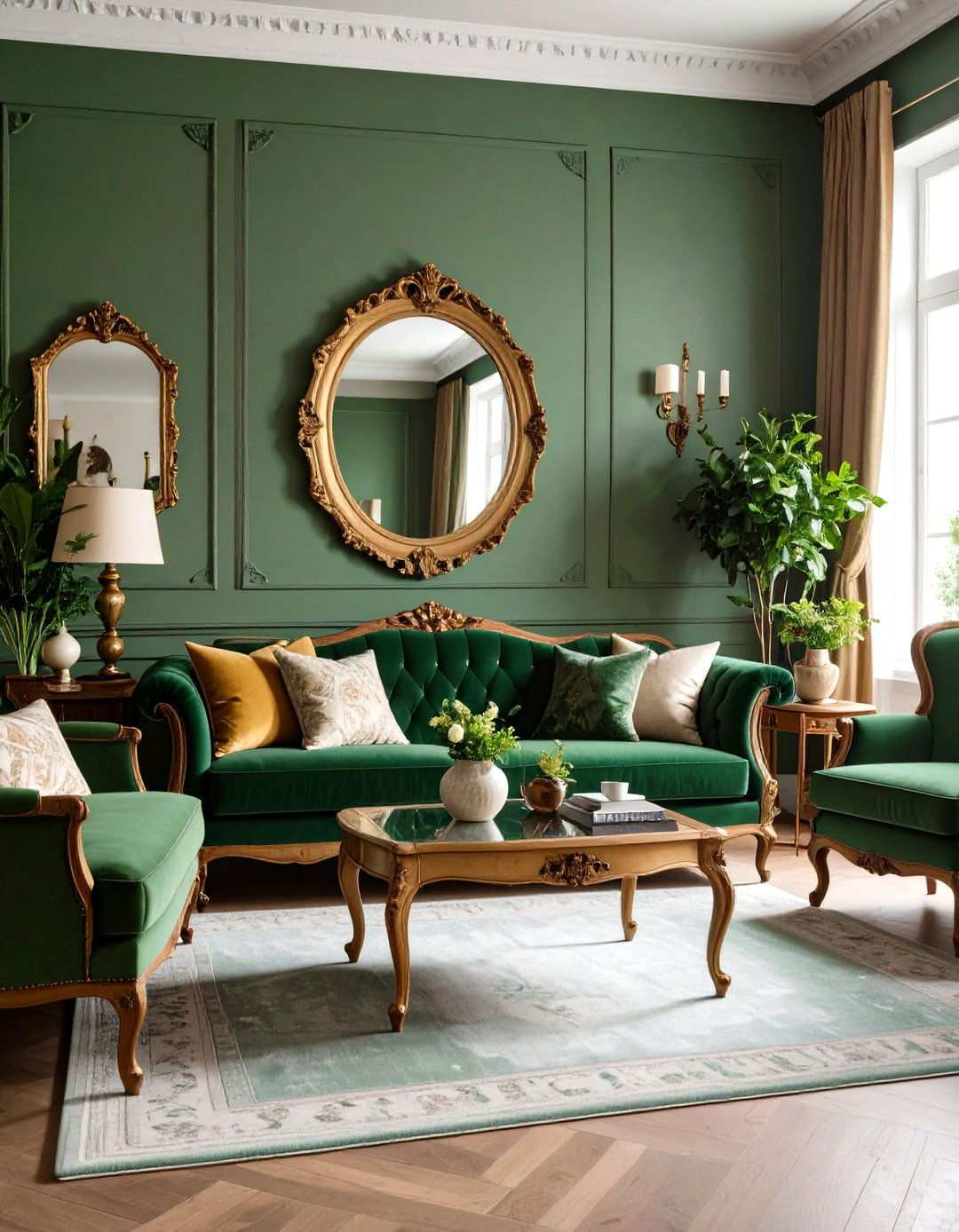 Sage Green Living Room with Vintage Elements - 24 Sage Green Living Room Ideas