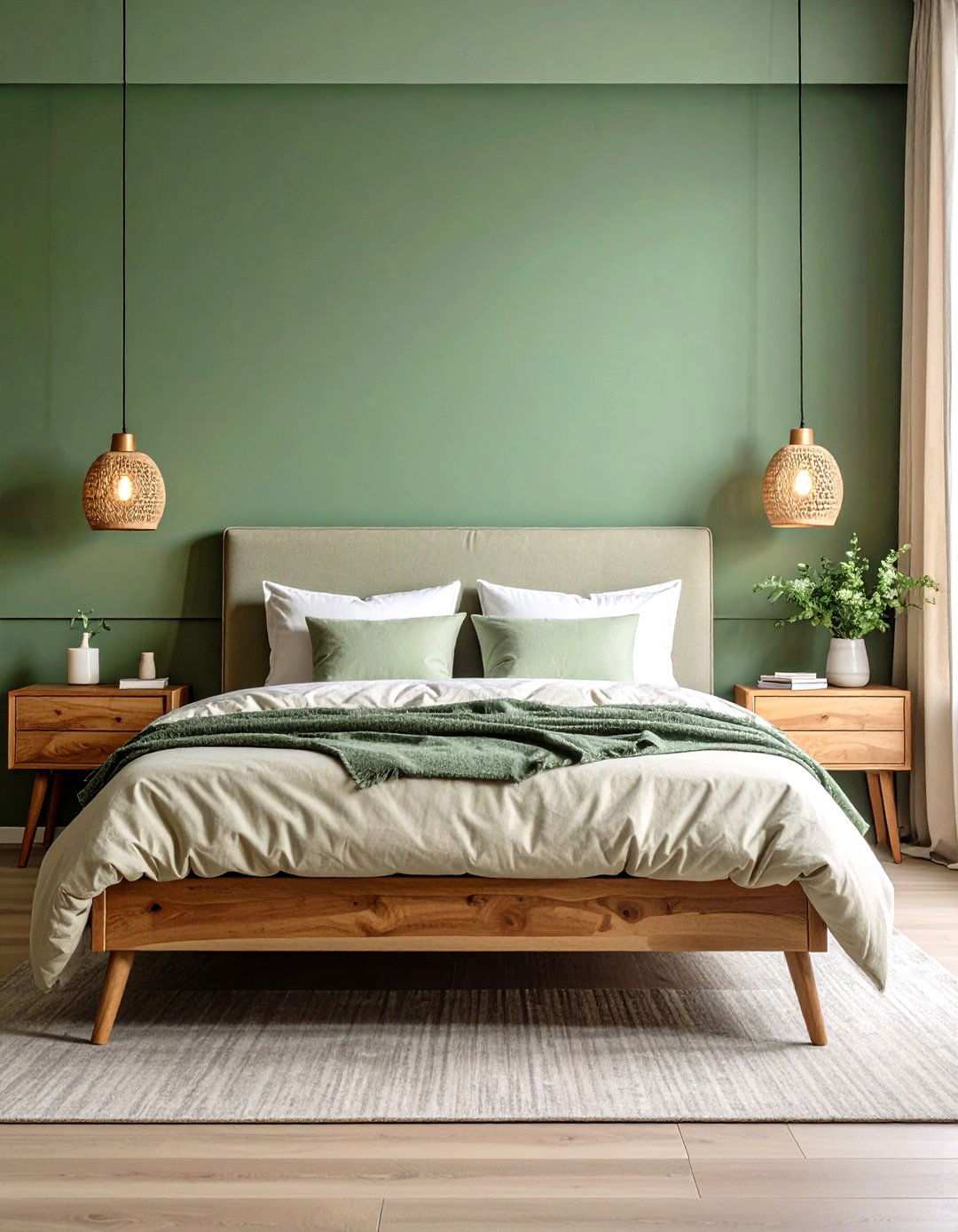 Sage Green Master Bedroom with Linen Textures - 24 Sage Green Paint Color Ideas