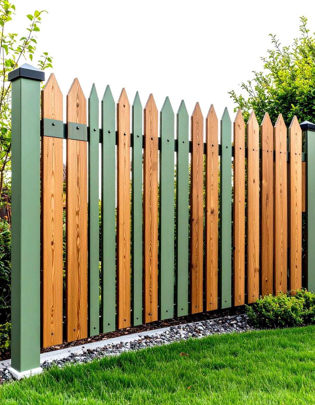Sage Green Mixed Material Contemporary - 24 Sage Green Garden Fence Ideas