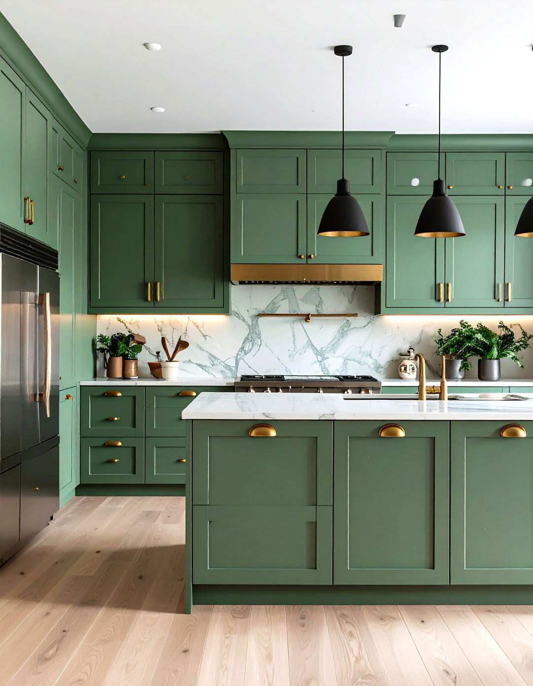 Sage Green Mixed Metal Finishes - 24 Sage Green Kitchen Ideas