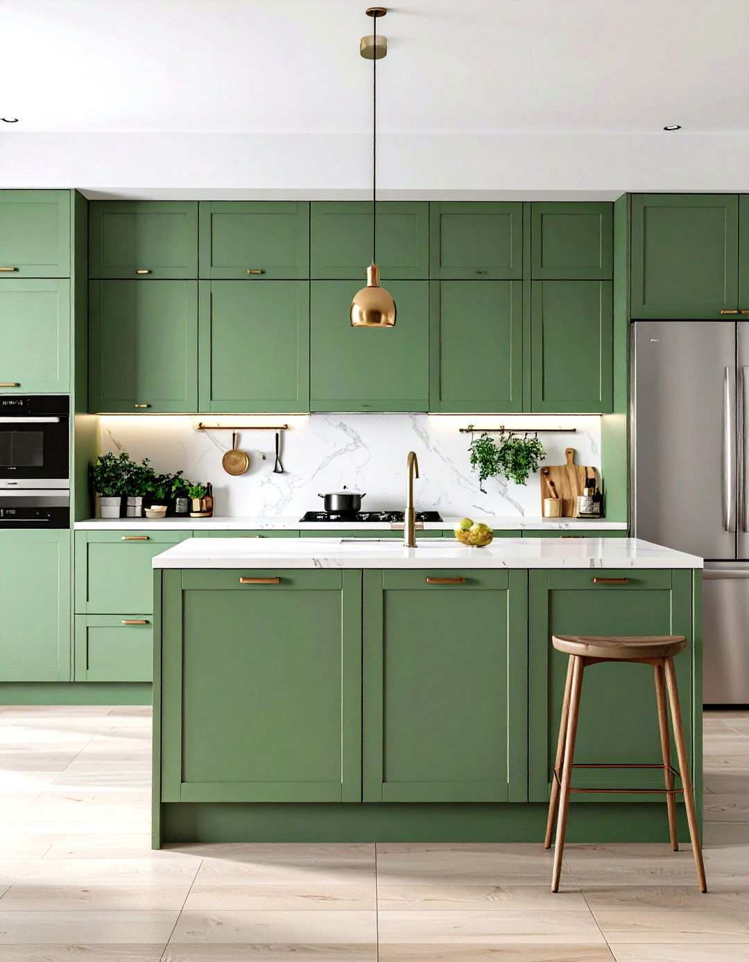 Sage Green Modern Minimalist Kitchen - 24 Sage Green Kitchen Ideas