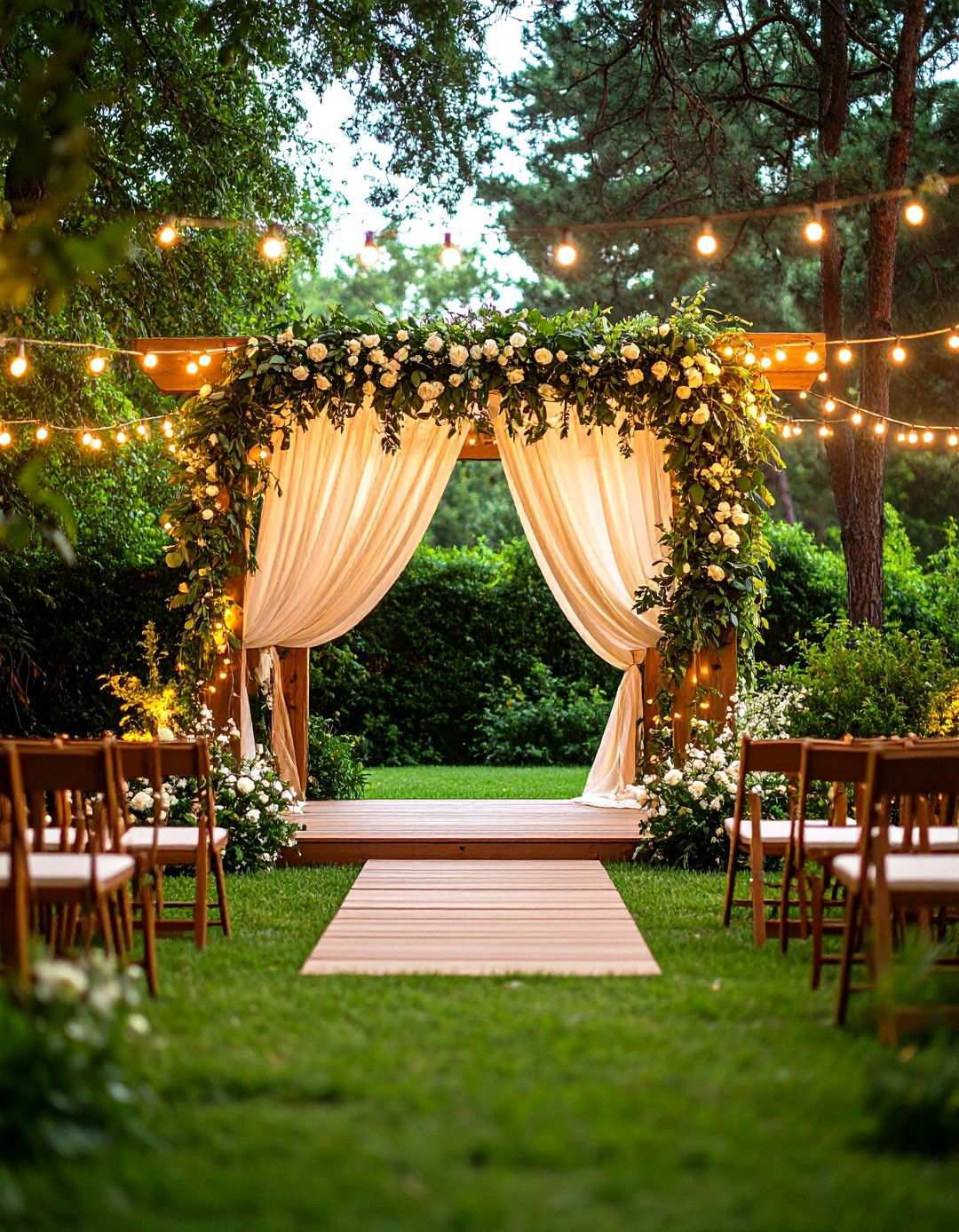 Sage Green Outdoor Garden Wedding Ceremony - 24 Sage Green Wedding Ideas