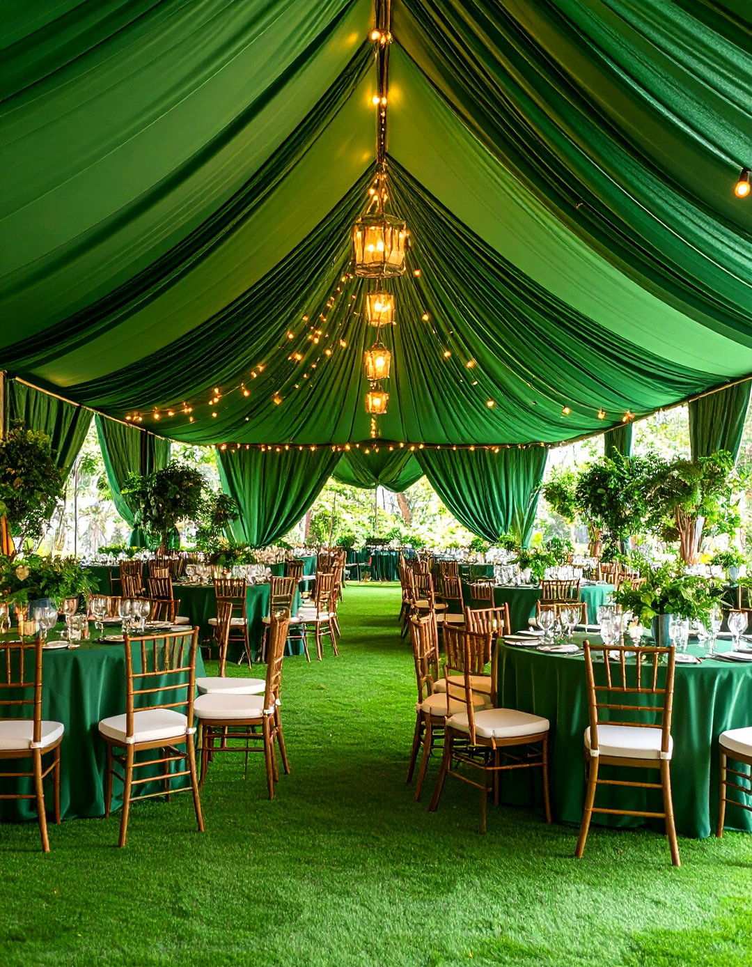 Sage Green Outdoor Reception Tent Decor - 24 Sage Green Wedding Ideas
