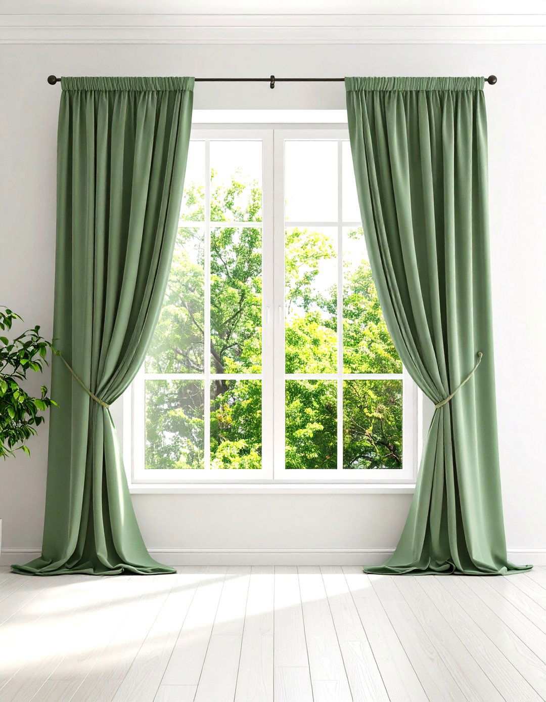 Sage Green Sheer Curtains for Natural Light Enhancement - 24 Sage Green Decor Ideas
