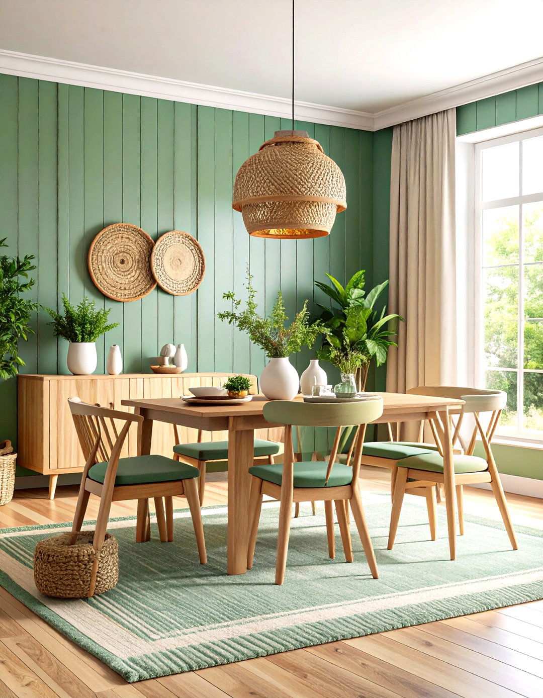 Sage Green Shiplap Accent Wall Feature - 24 Shiplap Dining Room Wall Ideas