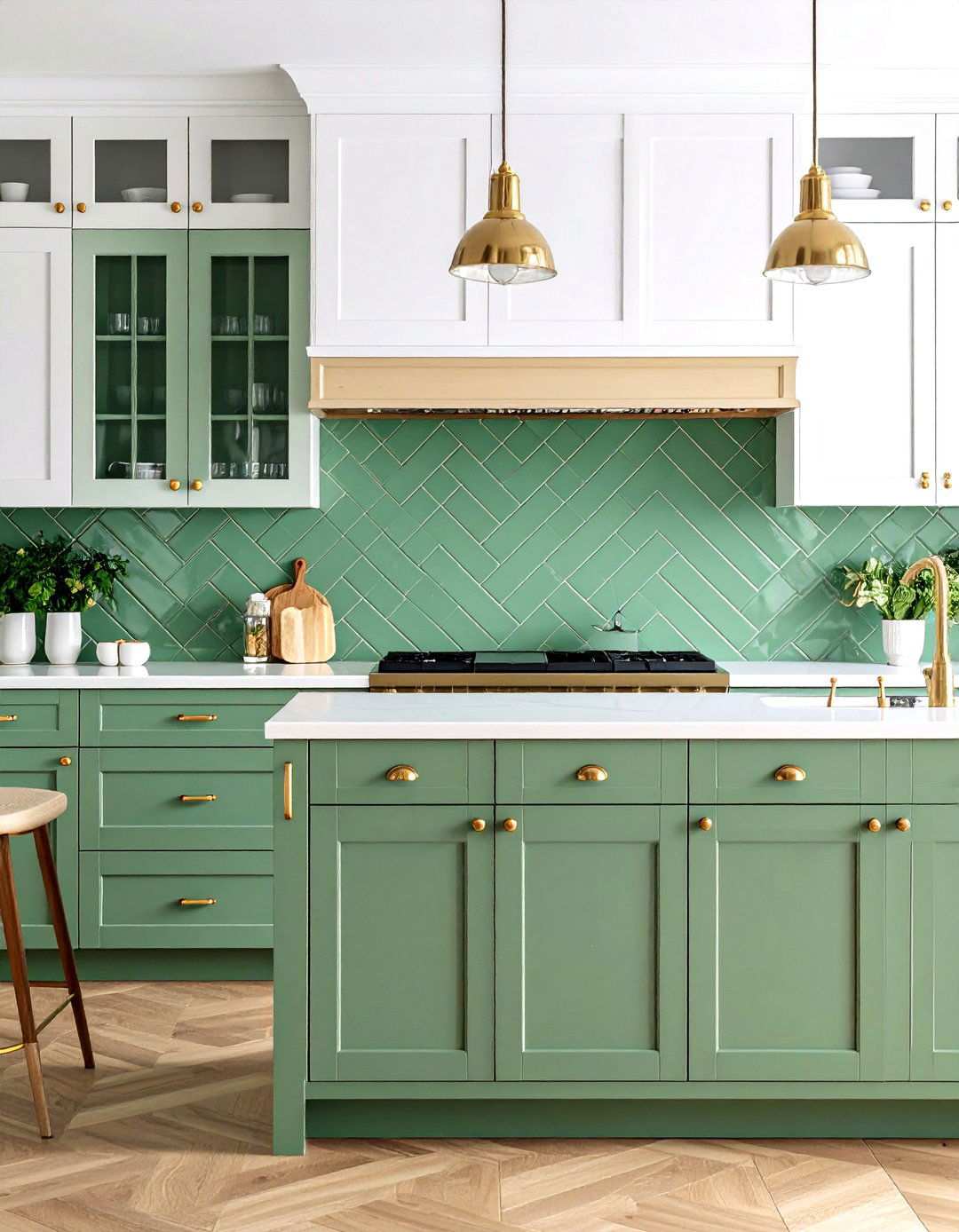 Sage Green Subway Tile Design - 24 Sage Green Kitchen Ideas