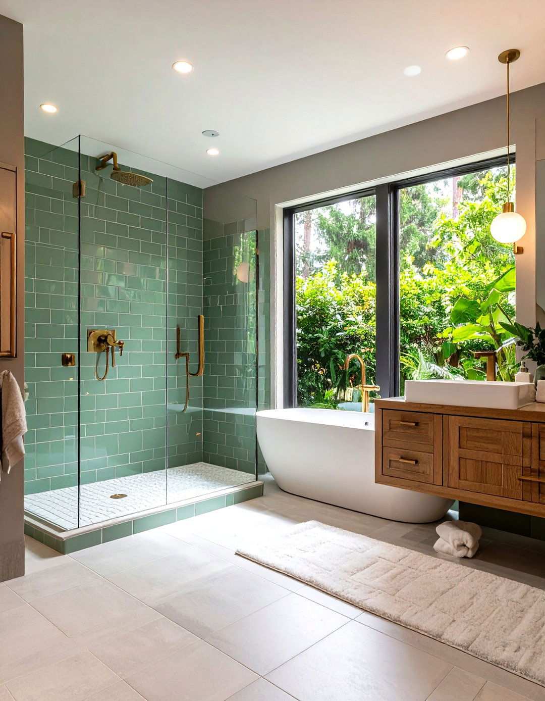 Sage Green Subway Tile Shower - 24 Sage Green Bathroom Ideas