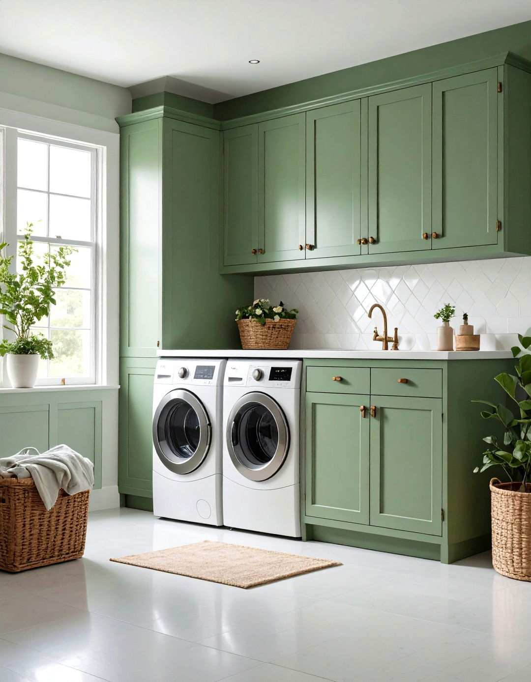 Sage Green Vintage Hardware and Fixtures - 24 Sage Green Laundry Room Ideas