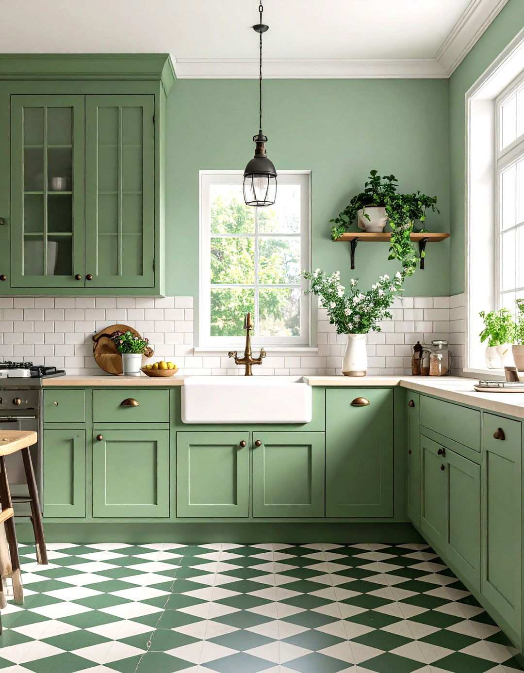 Sage Green Vintage Inspired Design - 24 Sage Green Kitchen Ideas
