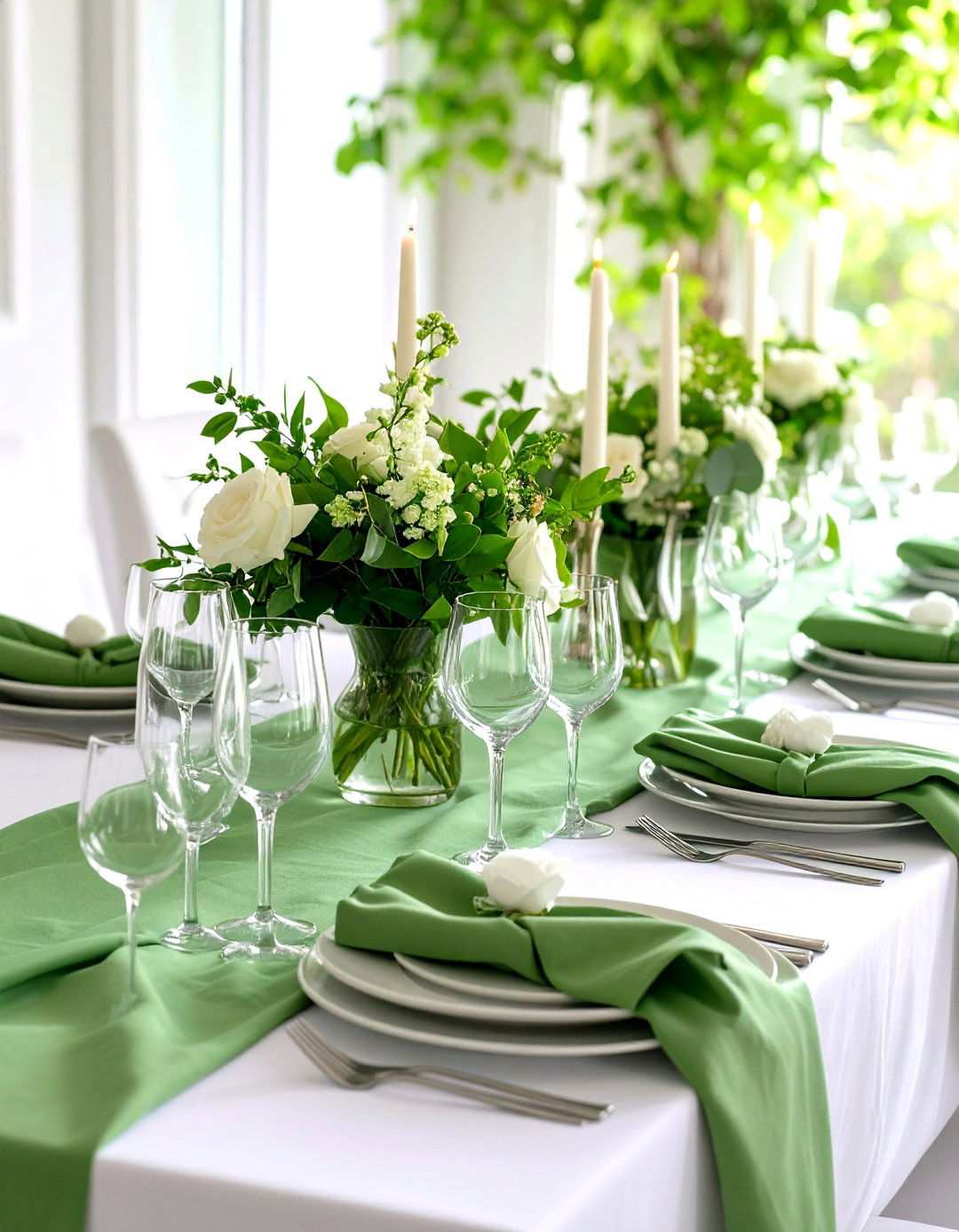 Sage Green Wedding Linens and Table Settings - 24 Sage Green Wedding Ideas